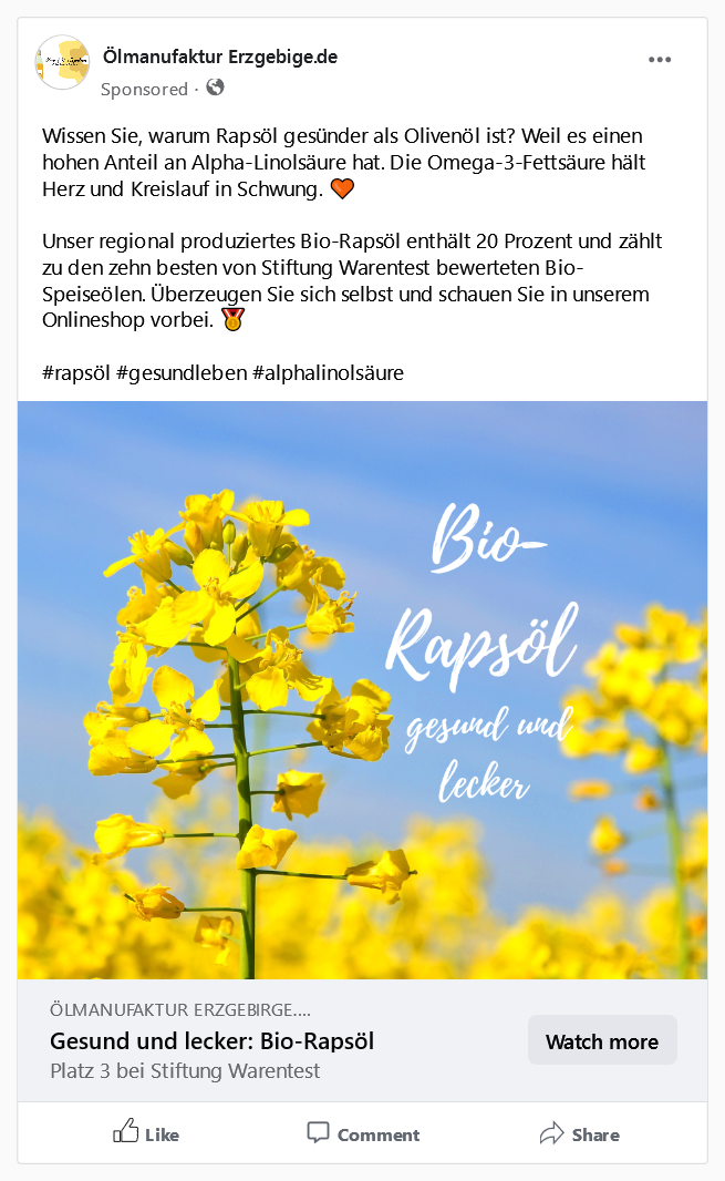 Mockup eines Facebook - Posts