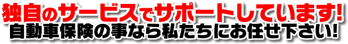 独自のサービスでサポートしています。自動車保険の事ならYOU愛グループにお任せ下さい!