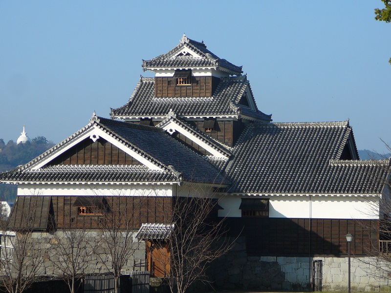 所在場所を付した櫓－熊本城飯田丸五階櫓（復元、現在地震で修理中）熊本県熊本市