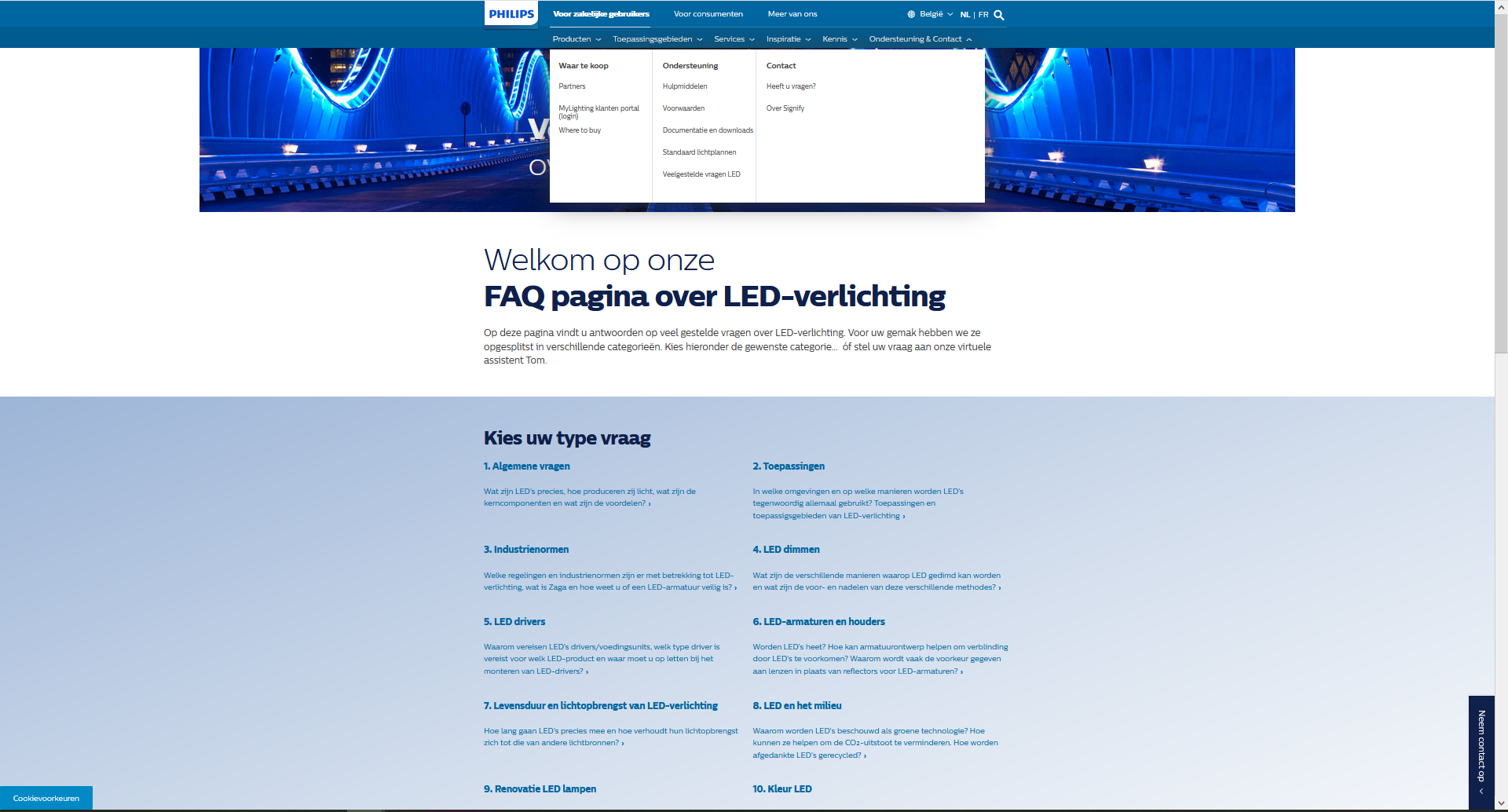 FAQ van fabrikant over ledverlichting