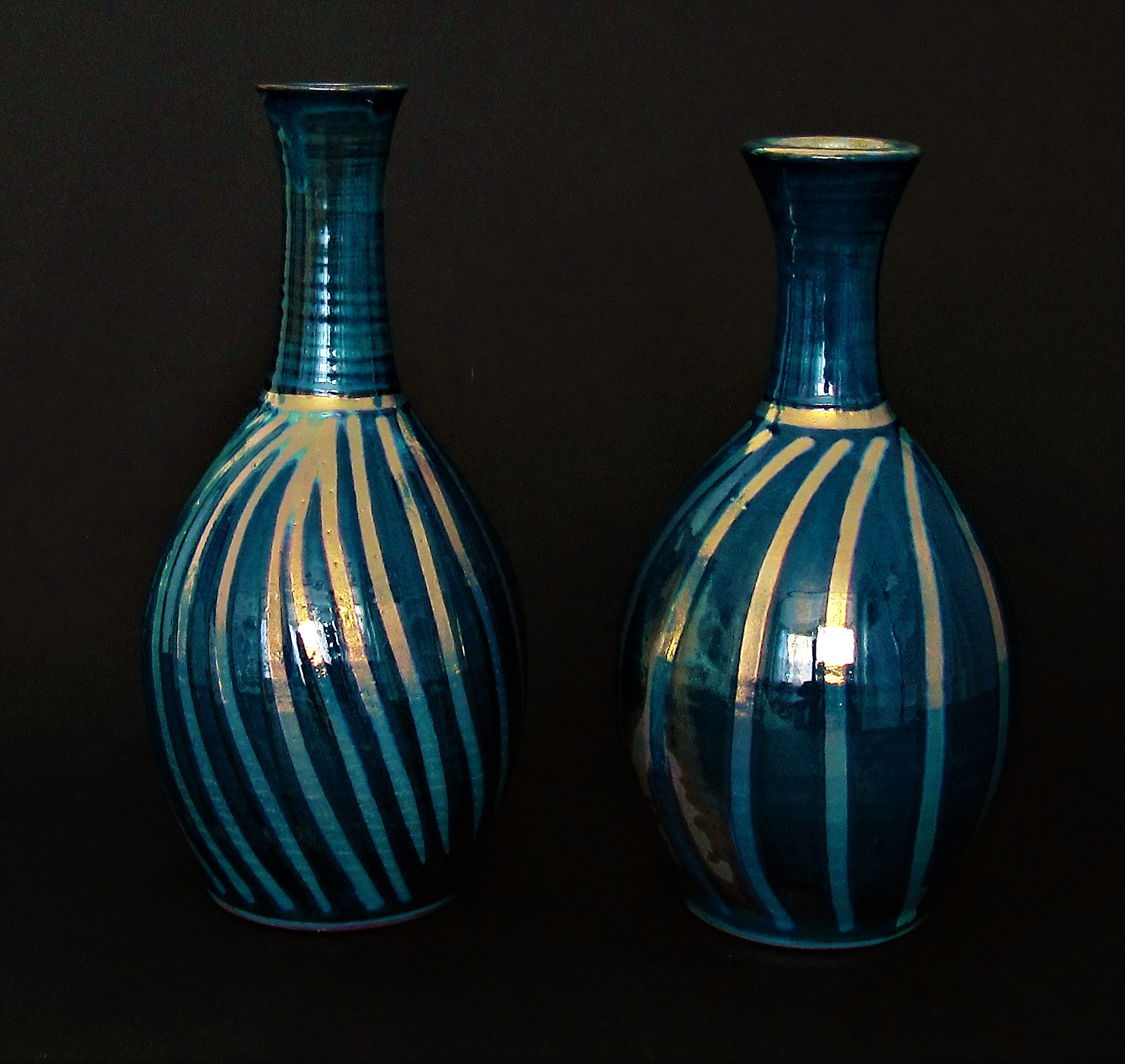 Medium striped bottle vases. £70 each. SOLD