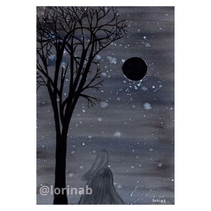 Réflexion hiver peinture originale Lorina