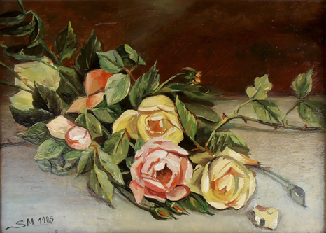 Rosen, 24 x 18 cm, Öl (nicht verkäuflich)