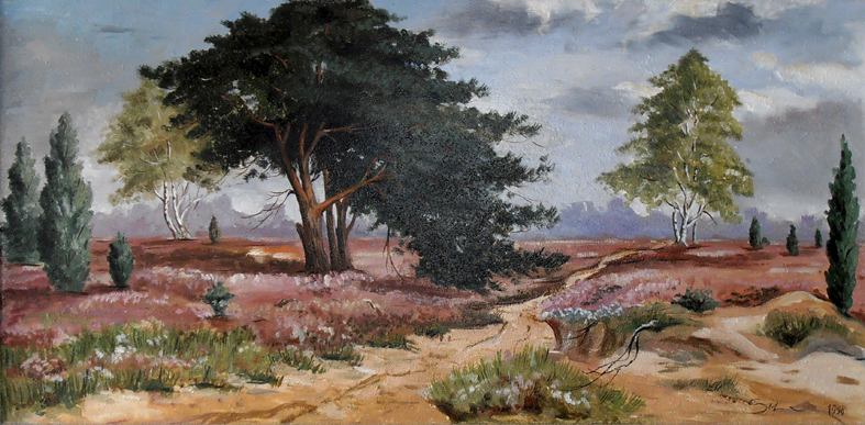 Heildelandschaft, 100 x 50 cm, Öl (nicht verkäuflich)