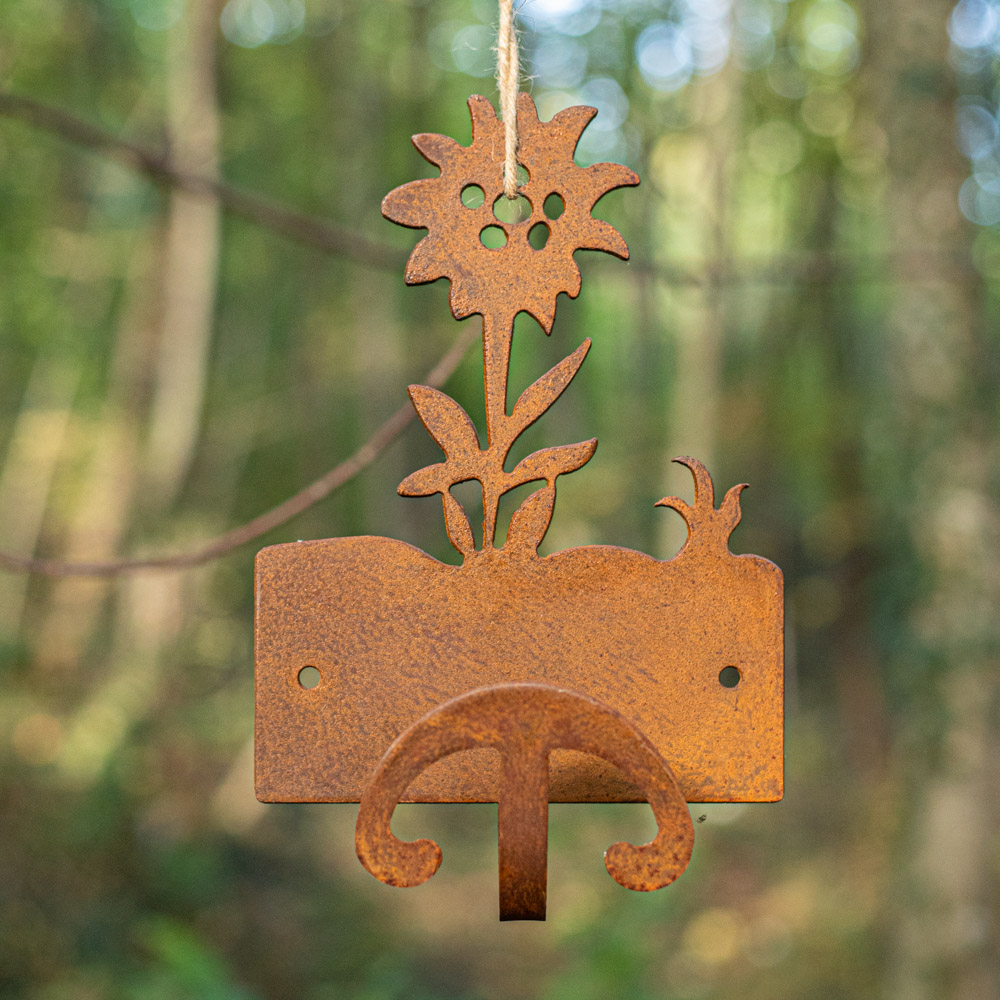 Panneau Mural Décoratif Tête De Cerf En Acier Corten - Style Alpestre, Par Arterameferro
