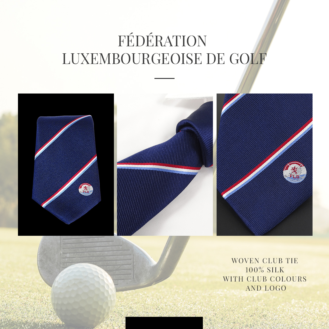 Handgefertigte Club Krawatten aus 100% Seide für die Fédération Luxembourgeoise de Golf