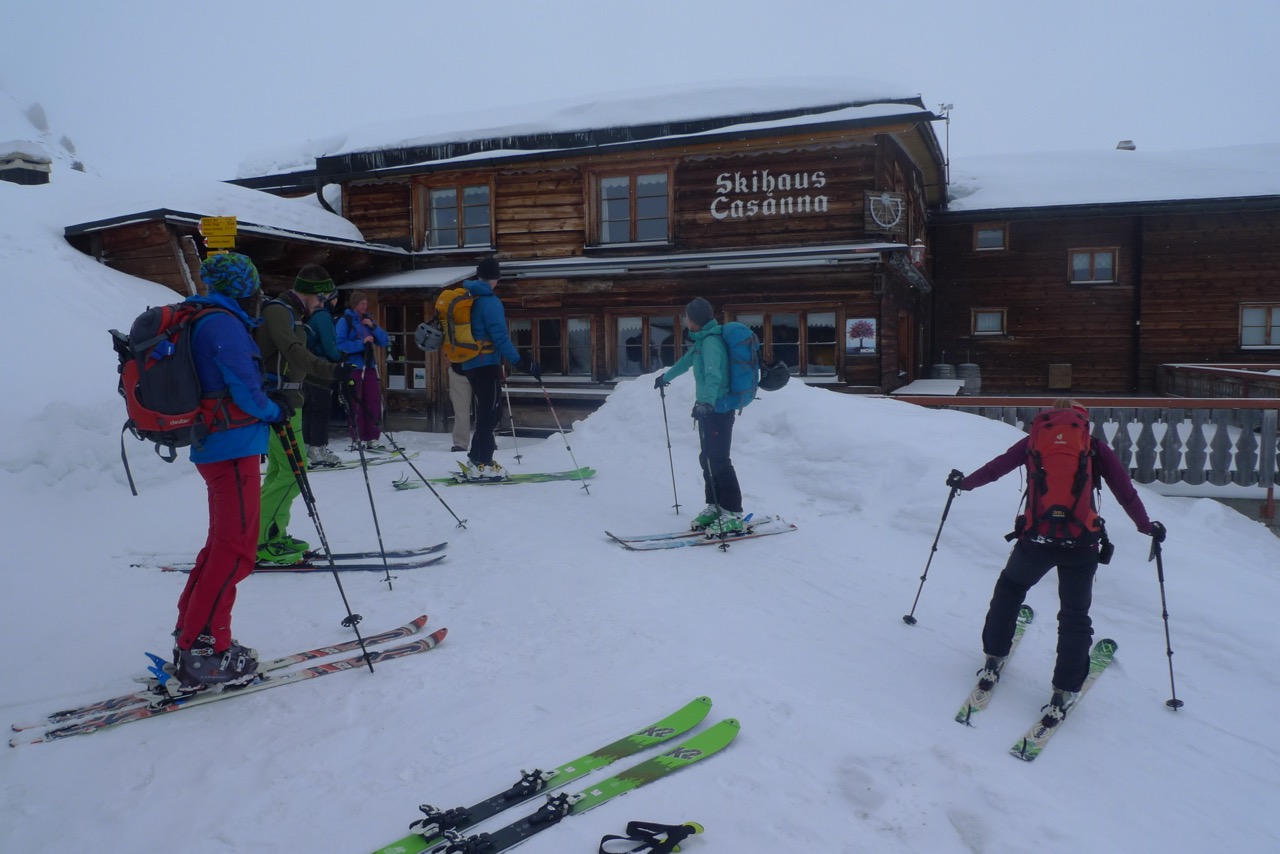 Ankunft beim Skihaus Casanna