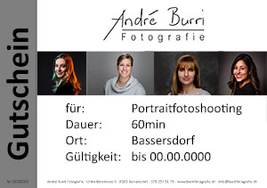 Gutschein Portraitfotoshooting