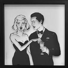 "WOMAN DO NEED ADVENTURES
- Cocktail" 2024 Scherenschnitt 33 x 33 cm