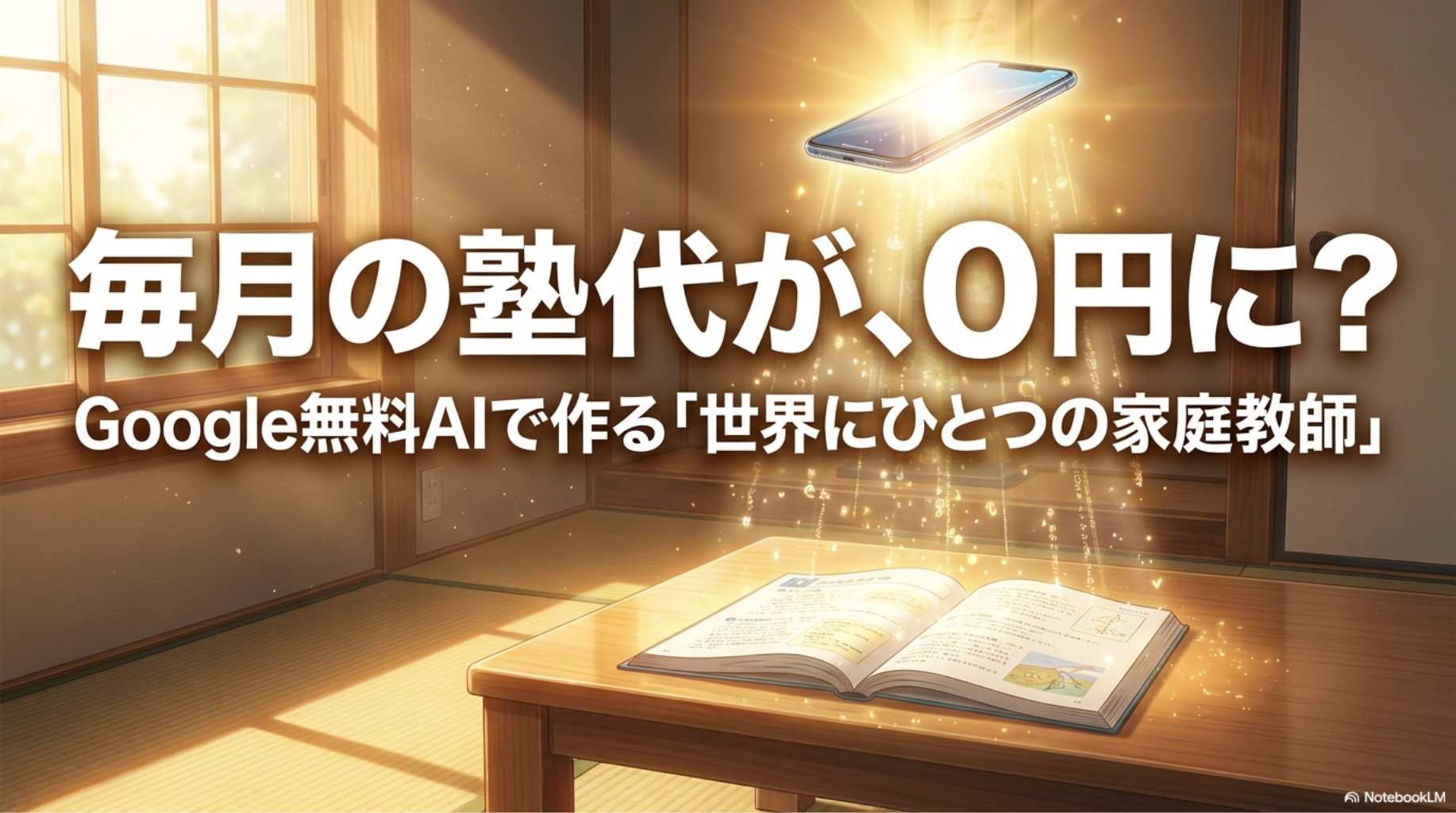 塾代が0円に？Google「NotebookLM」でお子さん専用のAI家庭教師を作る方法