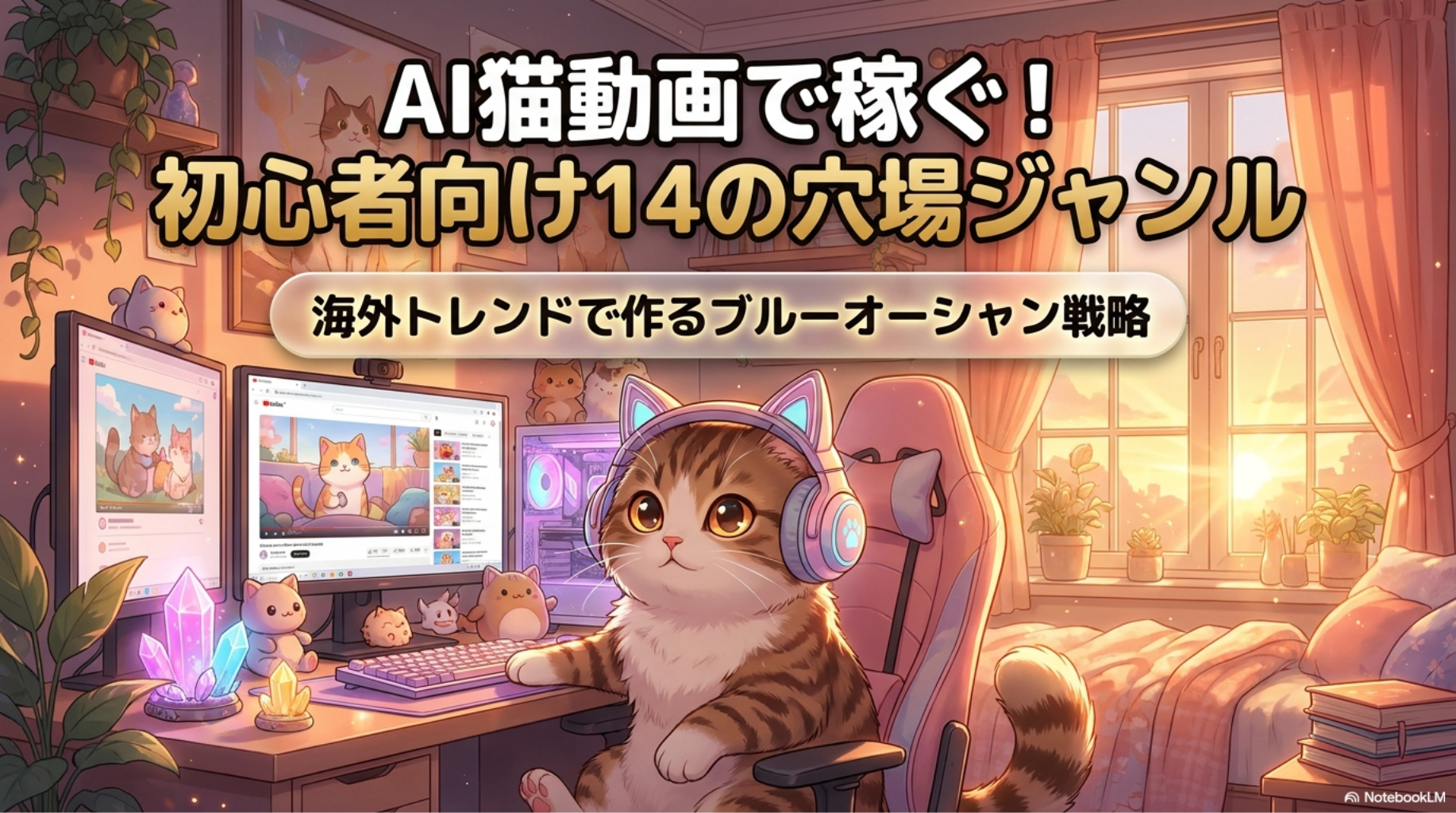 AI副業｜AI猫動画でYouTube収益化は可能？初心者向けに稼げるジャンル14選を解説