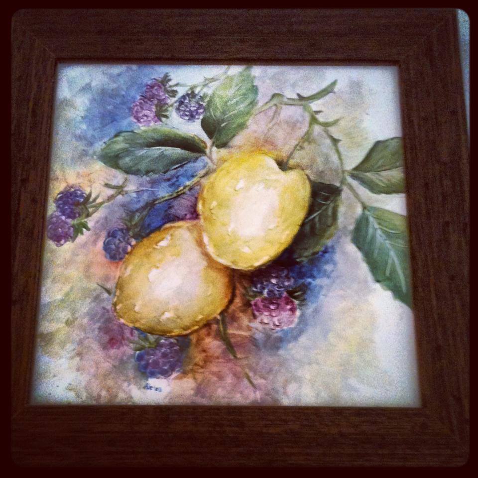 Mattonella 15x15. Terzo fuoco. Limoni