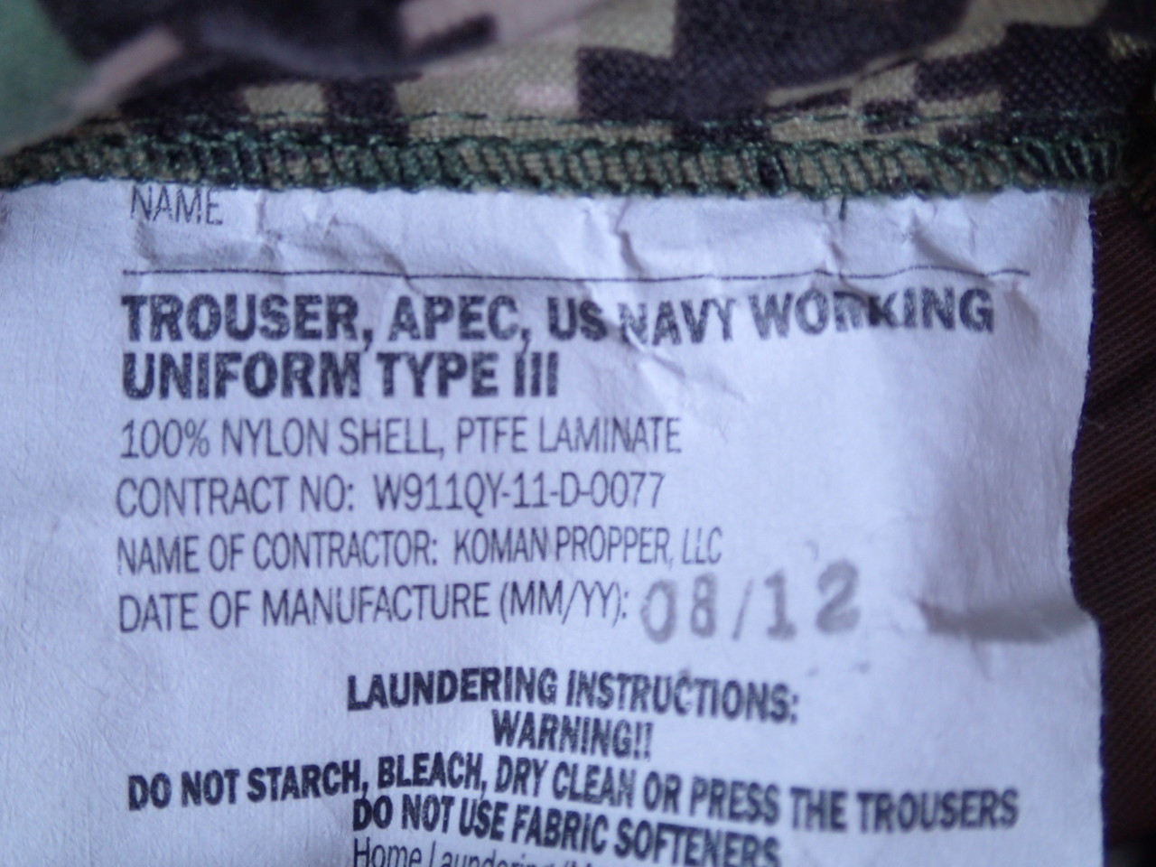 米軍放出品 SEALs使用 NWU AOR2 GORE-TEX パンツ - 沖縄米軍放出品の