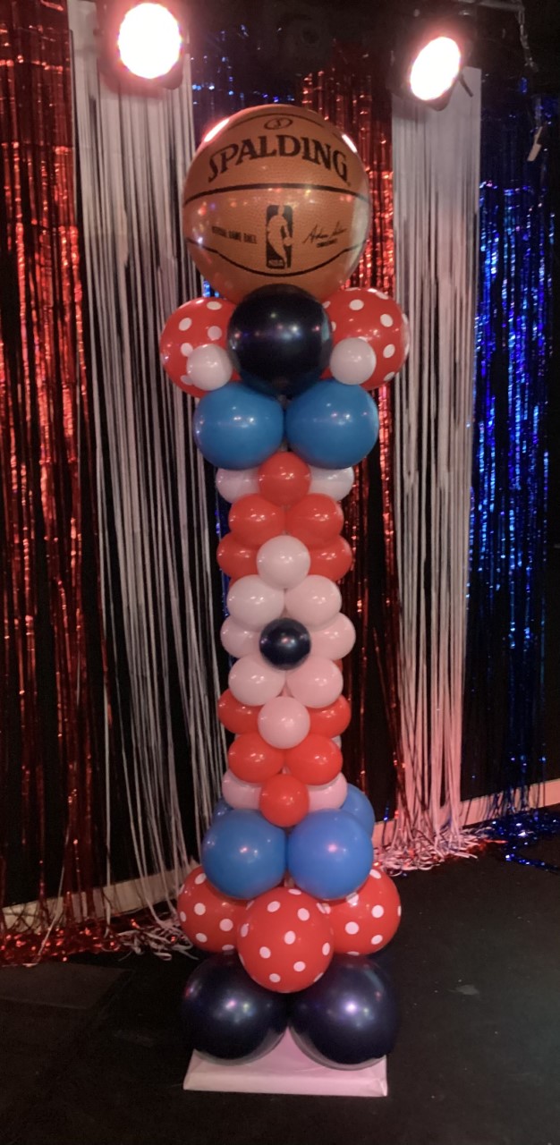 Air-Filled Balloon Column USI Red White Blue Basketball