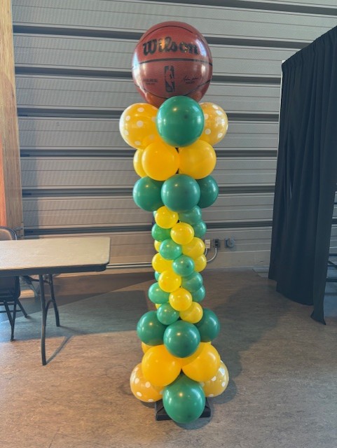 Air-Filled Balloon Column Green Yellow