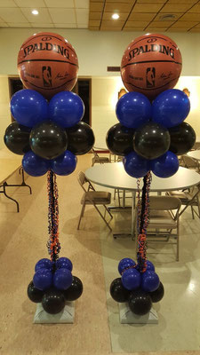 Air-filled balloon cloud blue black basketball