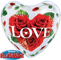 Bubble Balloon Love Roses Heart