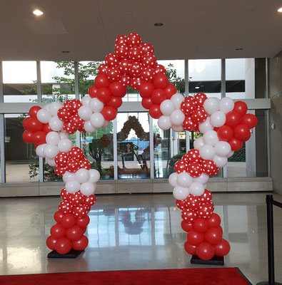 Air-Filled Balloon Star Arch - Red White