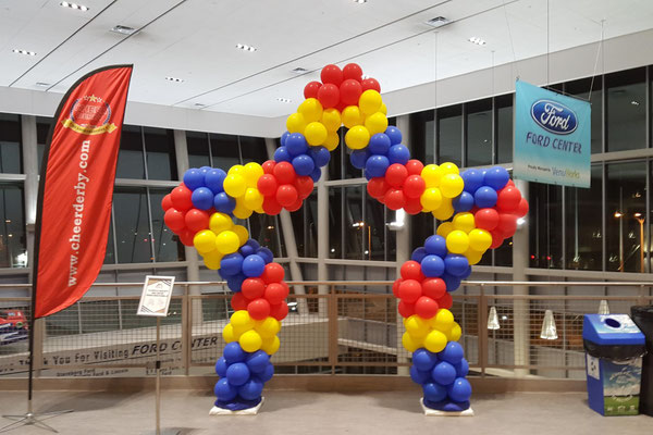 Air-Filled Balloon Star Arch - red Yellow Blue