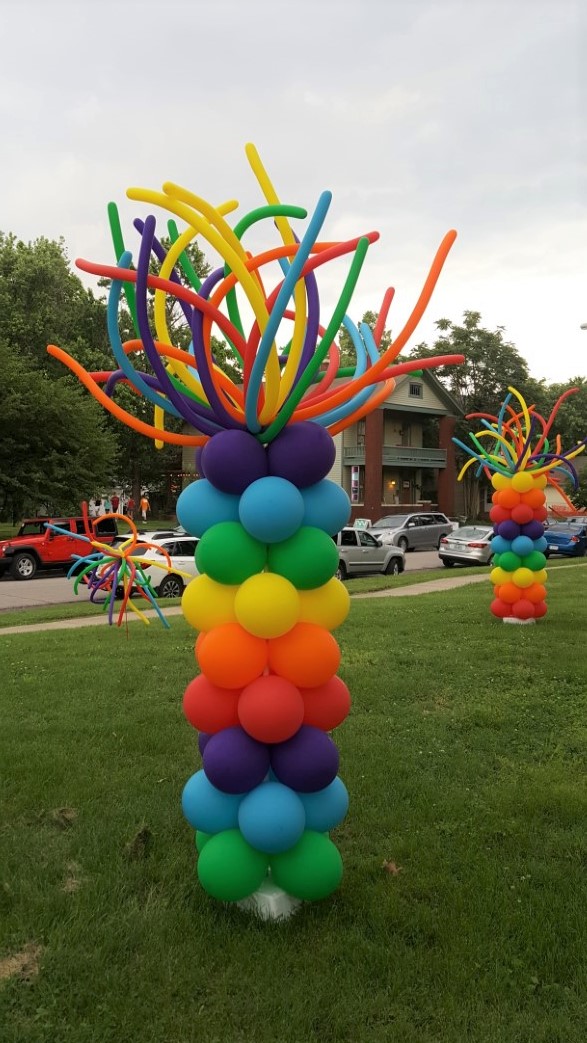 Air-Filled Balloon Column Bright Colors Rainbow Pride