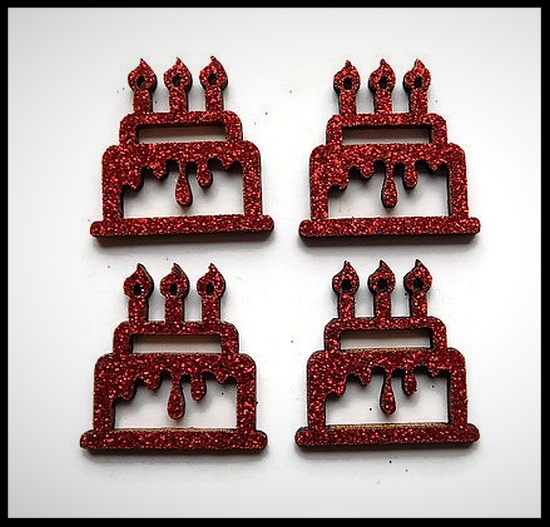 Gateau Anniversaire Embellissement Bois Paillette Rouge Acheter