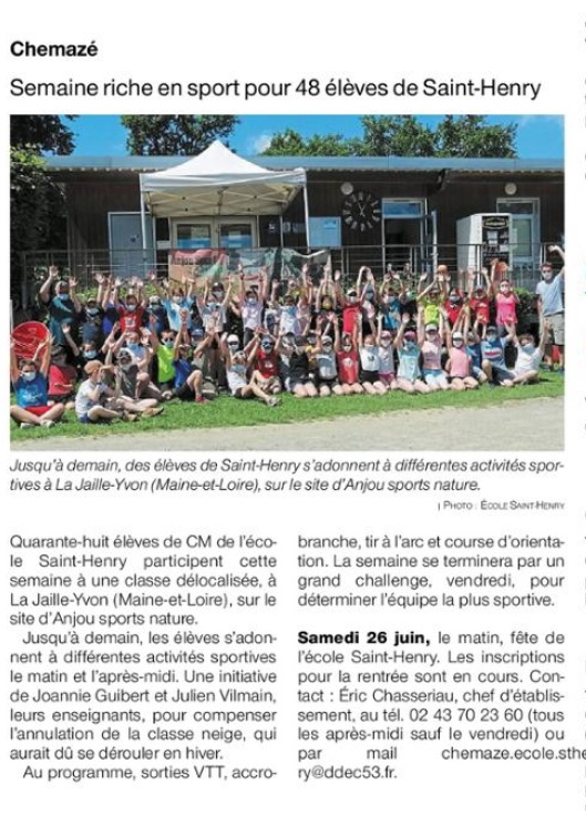 Ouest France du 10 juin 2021