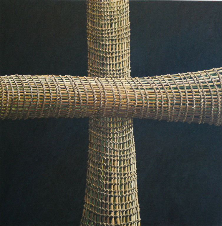 'Net crossings', 710 x710mm. Oil on canvas.