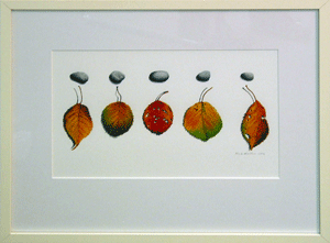 'Cherry Alphabet',watercolour on paper.