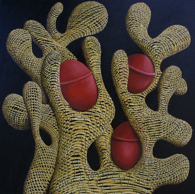 'Tangle net' 760 x760mm, oil on canvas.