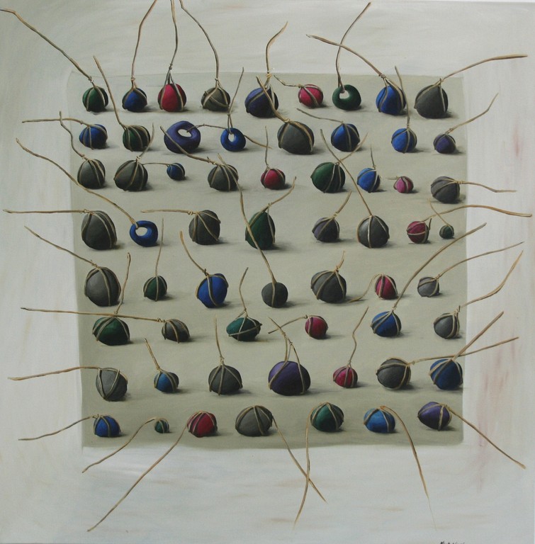 'Lost sinkers', 710 x710mm, oil on canvas