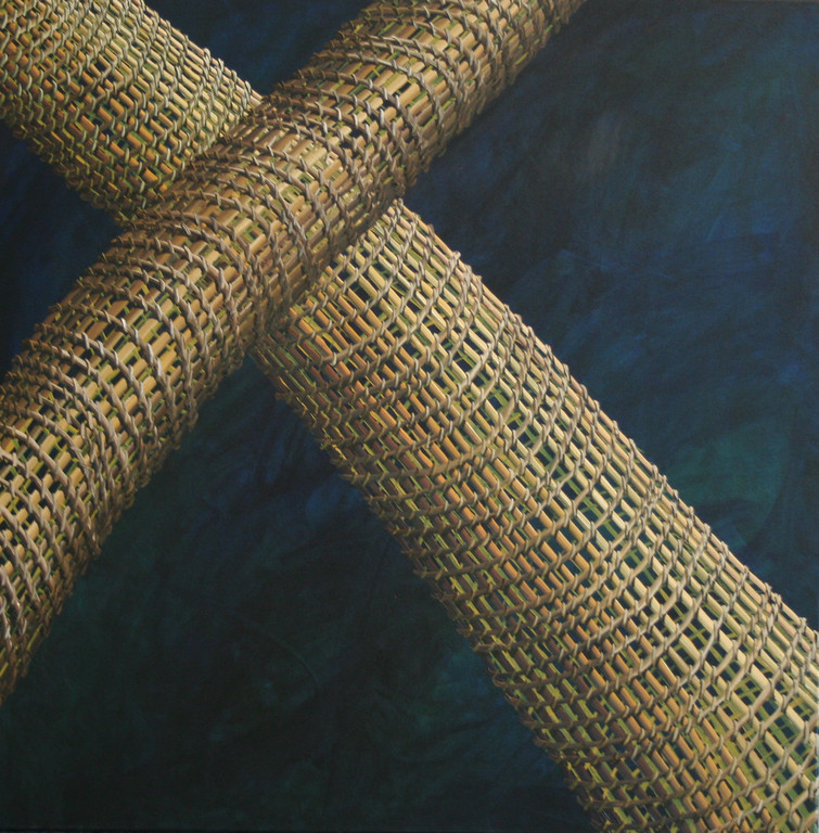 'Net crossings', 710 x710mm. Oil on canvas.