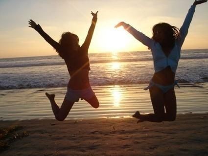 Sprung am Strand