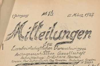 Neue Einblicke in die Anfänge des Ökolandbaus: "Mitteilungen" des Versuchsringes aus den Jahren 1926 und 1927 im Staatsarchiv Dresden entdeckt
