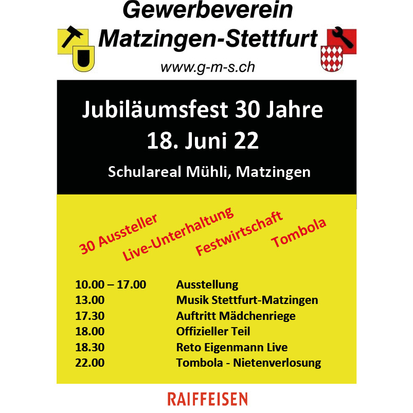 Jubiläumsfest Gewerbeverein Matzingen-Stettfurt