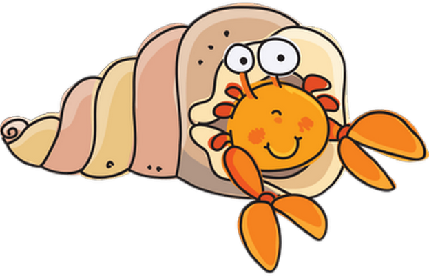 bernard-l'ermite - faune aquatique - animaux - smiley émoticône émoji cartoon clipart illustration - artémotic