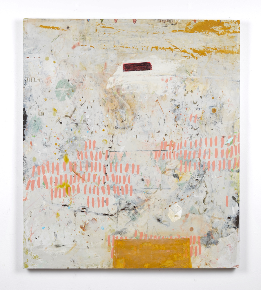 Make Hast Slowly. acrylic, pigment, drawing media, collage on custom mounted, 1/8" birch plywood, 34"x 29", 2022, available 