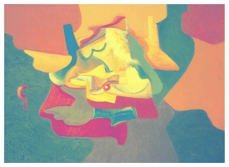 Sezione verticale d'immagine mentale - Olio su tela, cm. 70x50 - 1976