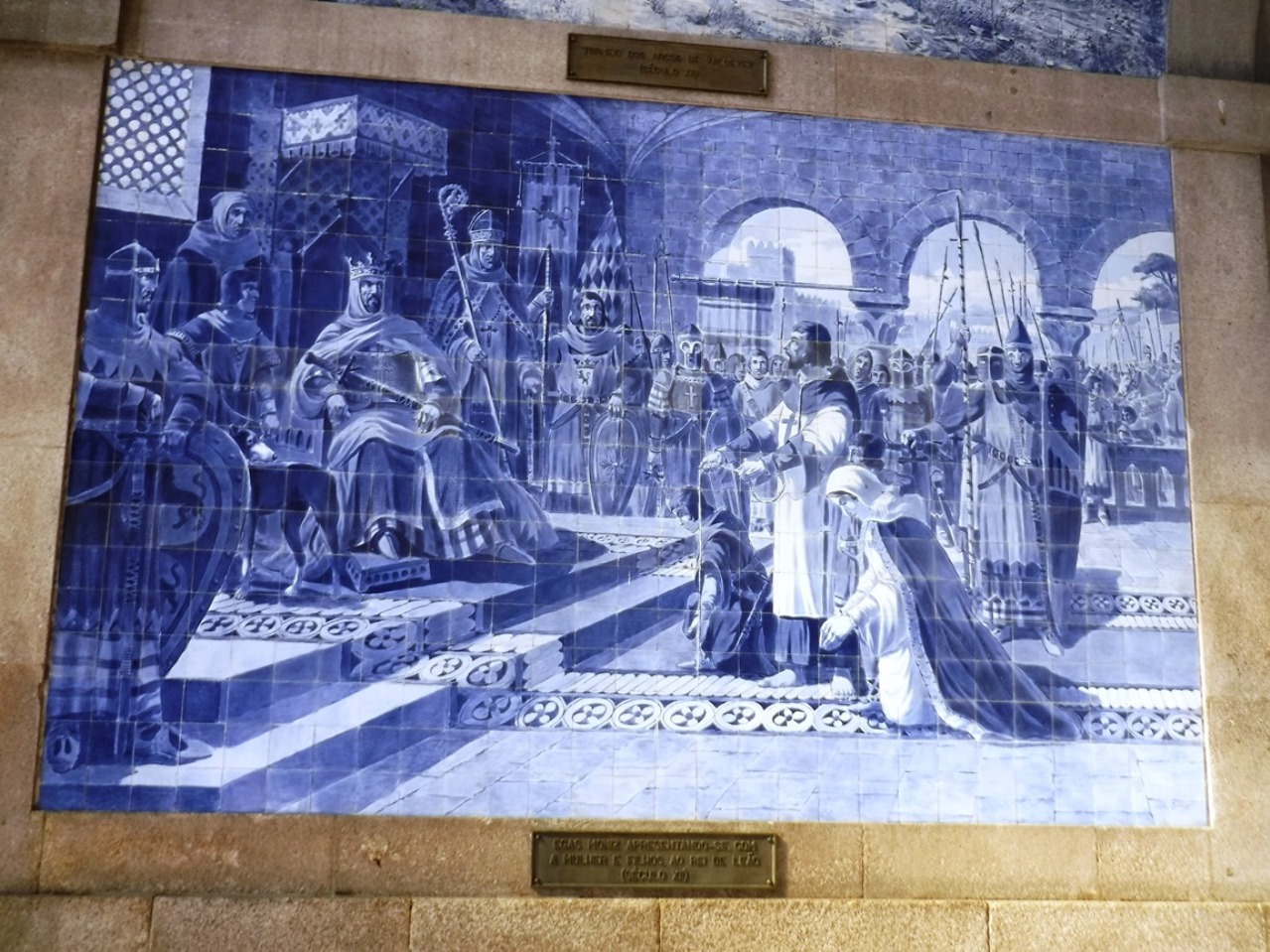 gare de Sao Bento  "Egas Moniz se présente au roi de León avec sa famille"