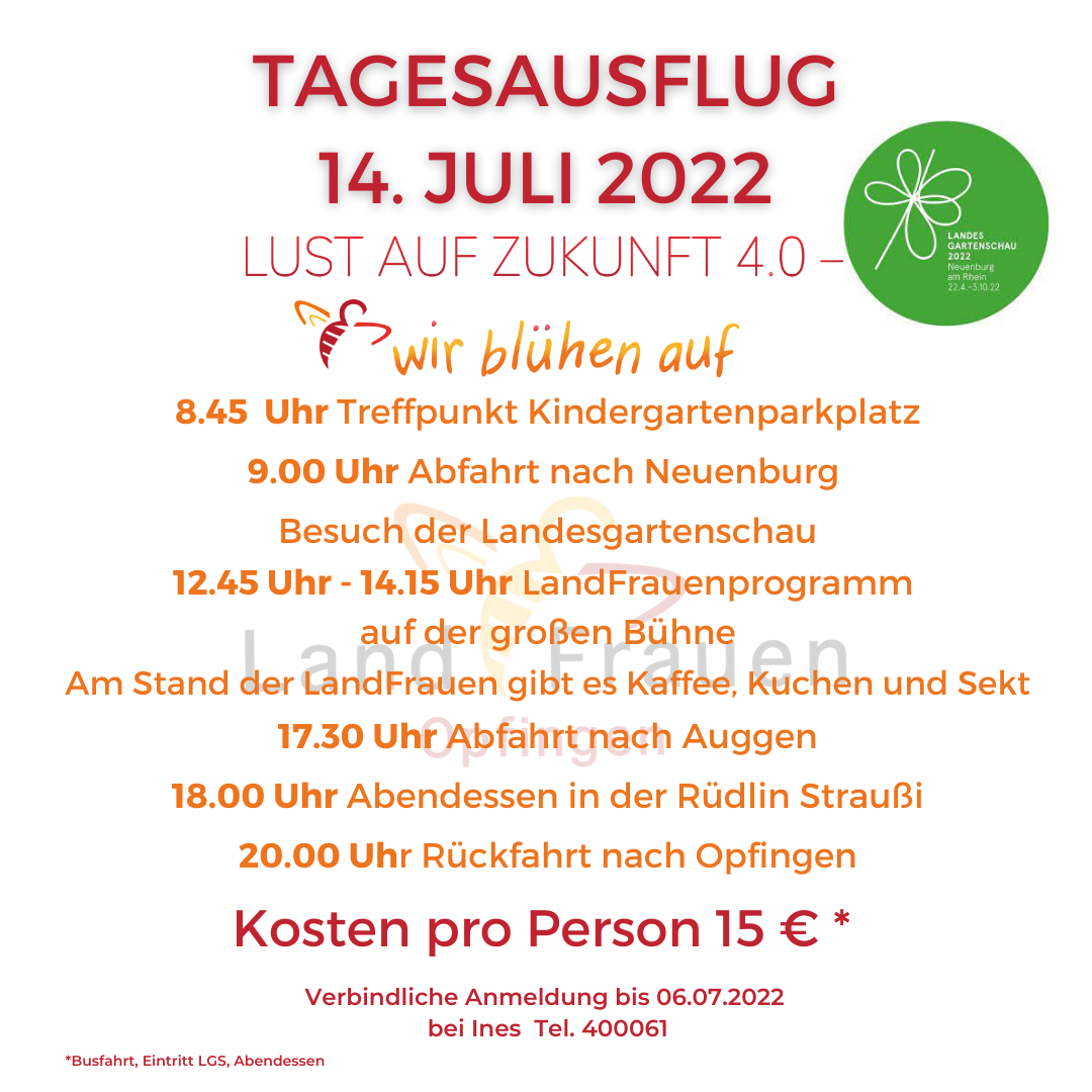 Tagesausflug am 14.07.2022 zur Landesgartenschau