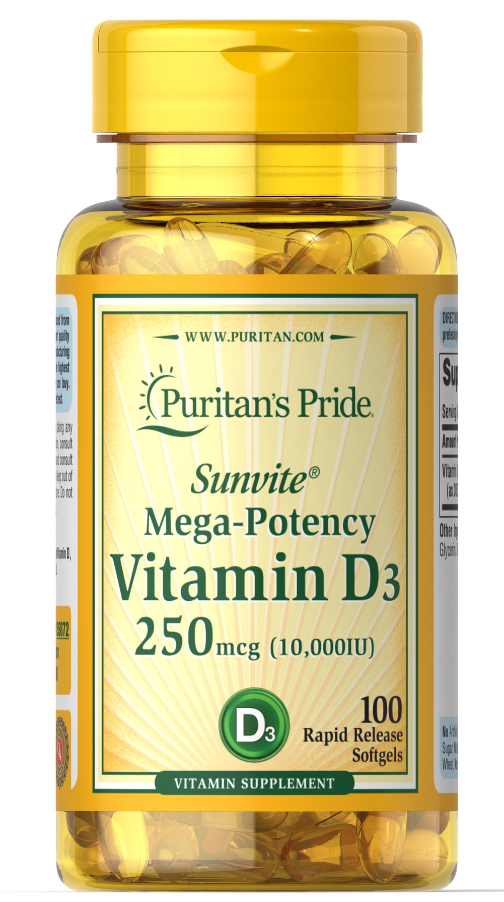 Vitamina D3 Puritan Pride - 10,000 UI