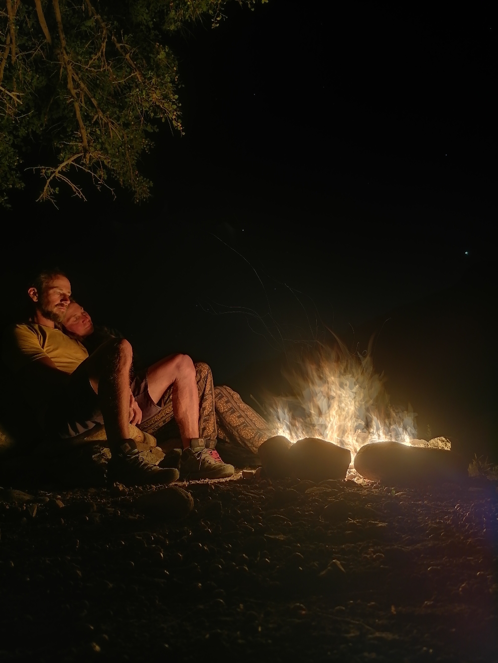 Lagerfeuerromantik im Wadi Mujib 