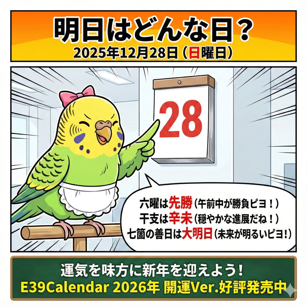 明日はキラリと光る成果が見つかるかも！ - E39 Calendar