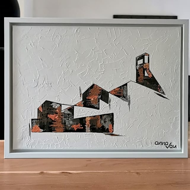"Unter Tage II" (30x40cm) Acrylfarben / Blattmetalle auf Keilrahmen (Auftragsarbeit) 