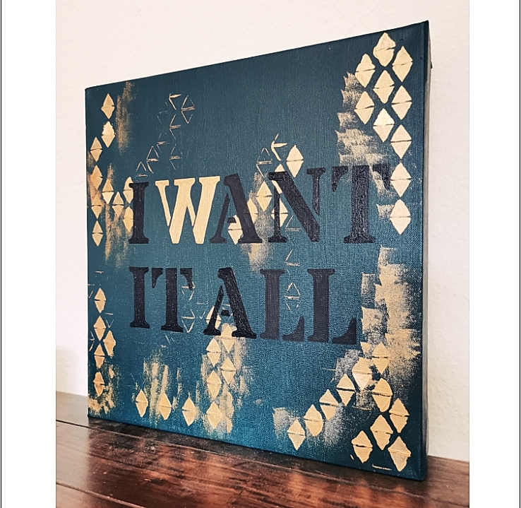 I want it all / 40x40x3,5cm mit Blattmetallen (verfügbar/available) 