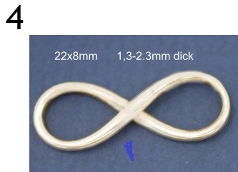 4 925er Silber Infinity groß 8  x 22 mm