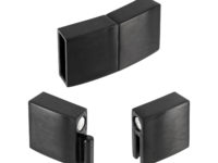 1.3 Flacher Edelstahl-Magnet-Schiebeverschluss, schwarz
