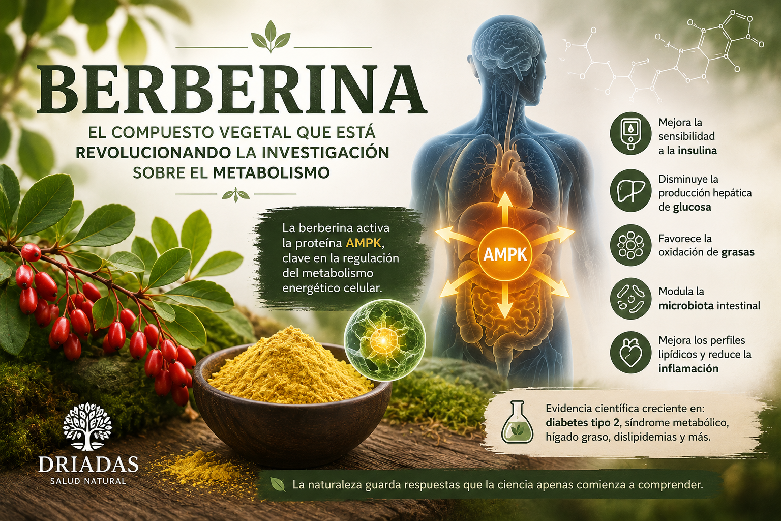 Berberina: el compuesto vegetal que está revolucionando la investigación sobre el metabolismo