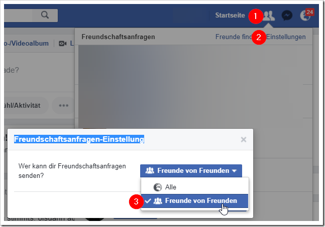 fb freundschaftsanfragen einstellen