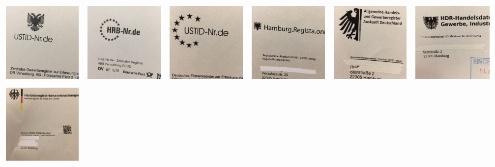 Warnung vor Büro für Gewerberegistrierung