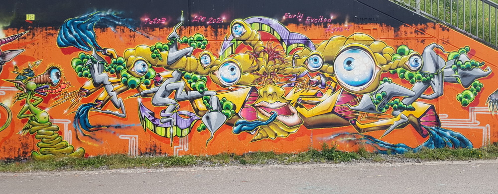 PAT23 Piece - Graffiti Kunst Leipzig 2021